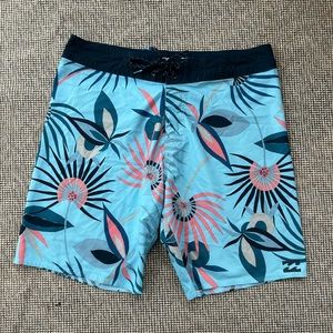 Blue Tropical Board Shorts